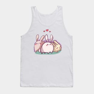 Cute bunnies and hearts Tank Top